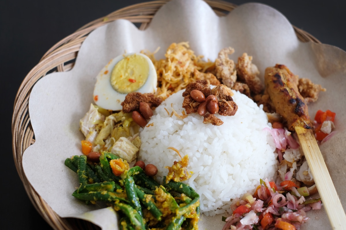 a plate of Nasi Campur