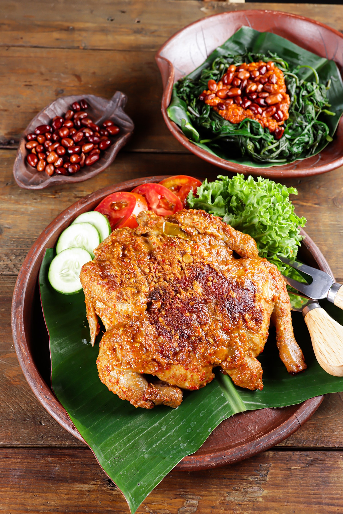 Ayam Taliwang and Plecing Kangkung
