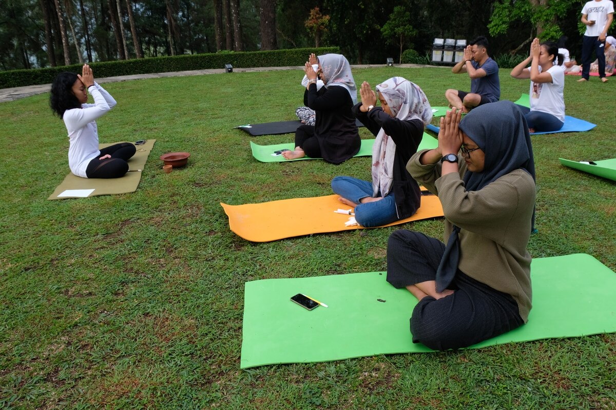 people doing yoga in Dagi Hill