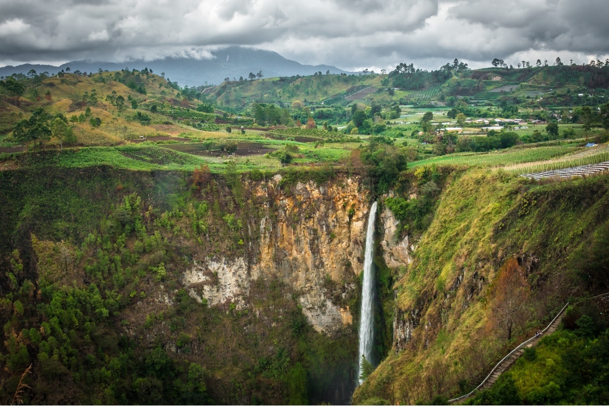 a view of Sipiso-piso Waterfall
